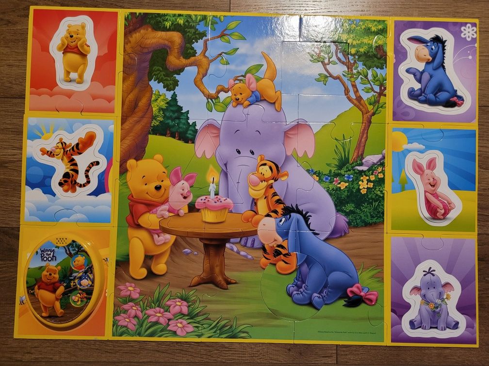 Duże puzzle z elementem muzycznym- Kubuś Puchatek