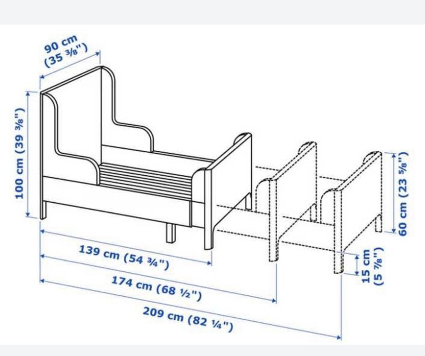 Cama extensivel IKEA Busunge 80 x 200 menina criança