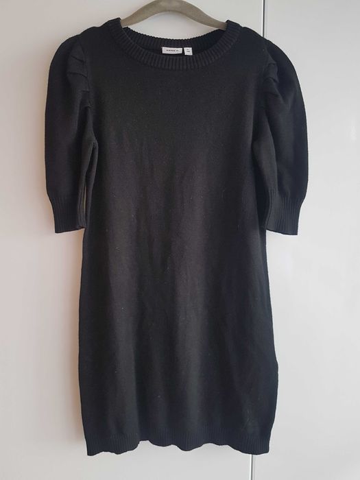 Nowość 2025:) sweterkowa sukieneczka  bufiaste rękawki Name it roz 128