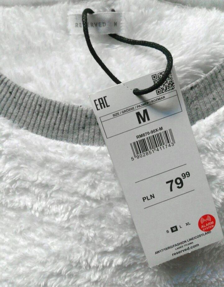 Reserved pluszowa piżama bluza M , z metką