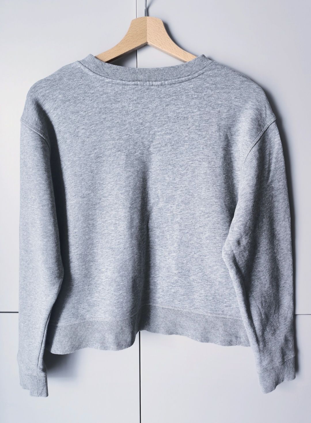 Bluza bez kaptura szara Tommy Hilfiger krótka oversize