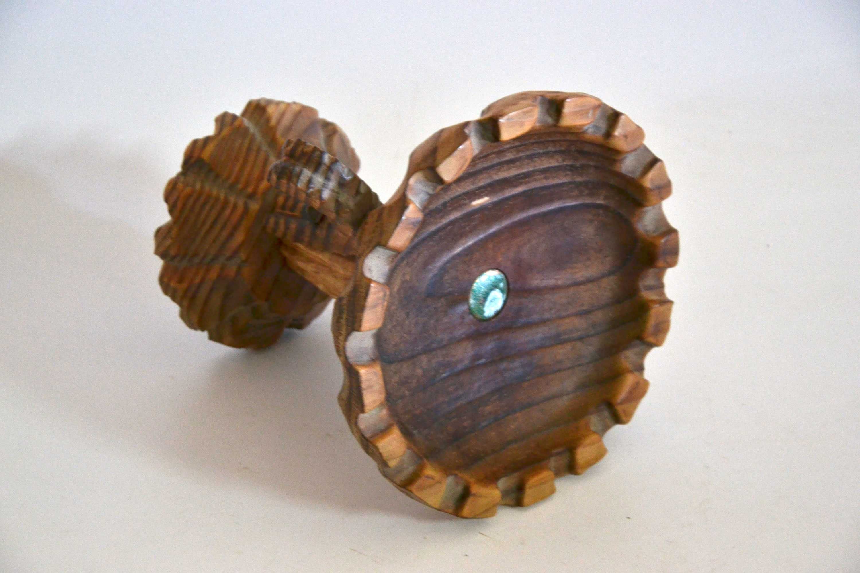 Ręcznie wykonana owocarka drewno sztuka ludowa miska świecznik cepelia
