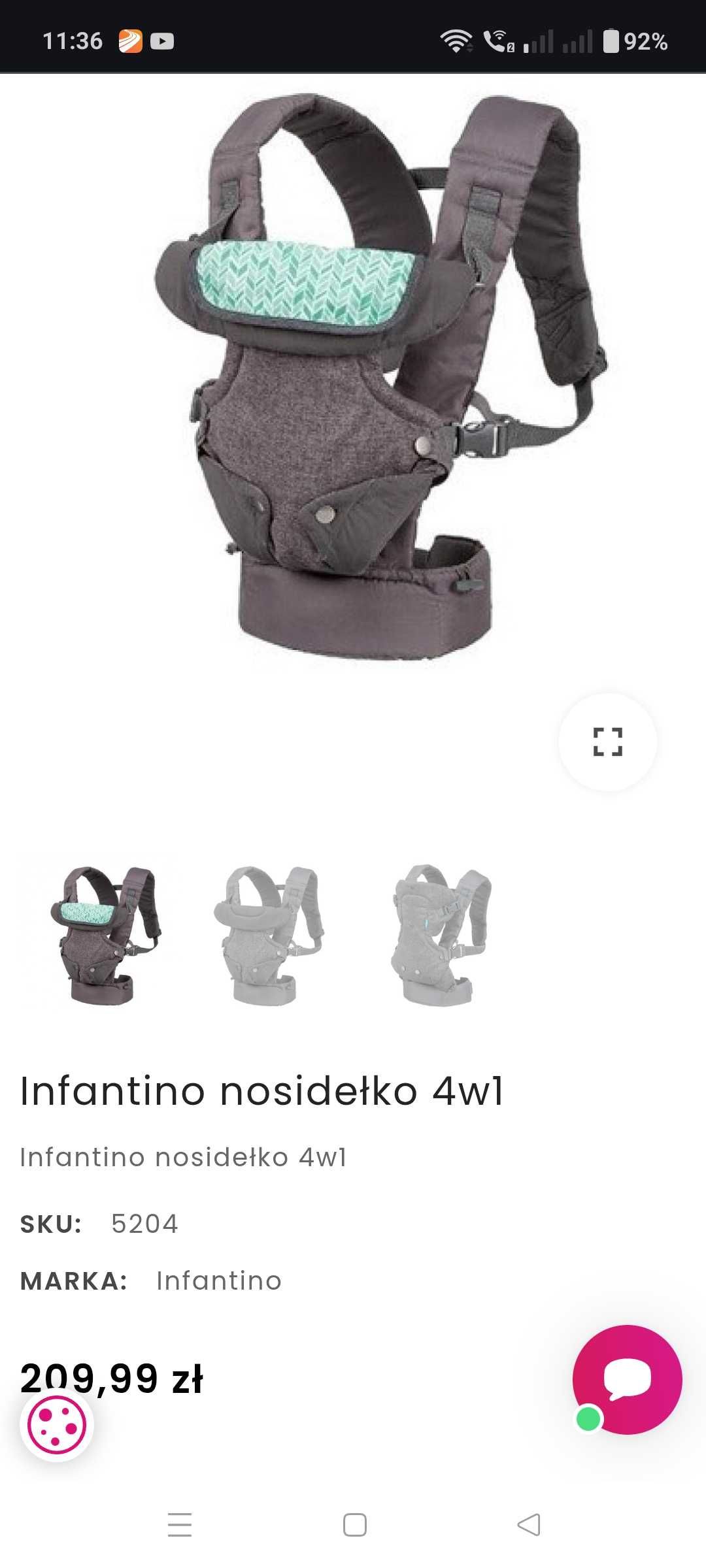 Nosidełko infantino 4 w 1 nowe