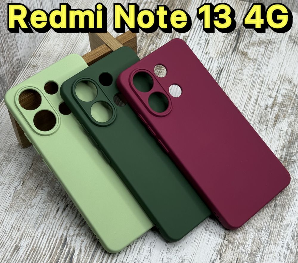 Чехол Silicone Case Full на Xiaomi Redmi Note 13 4G. Микрофибра