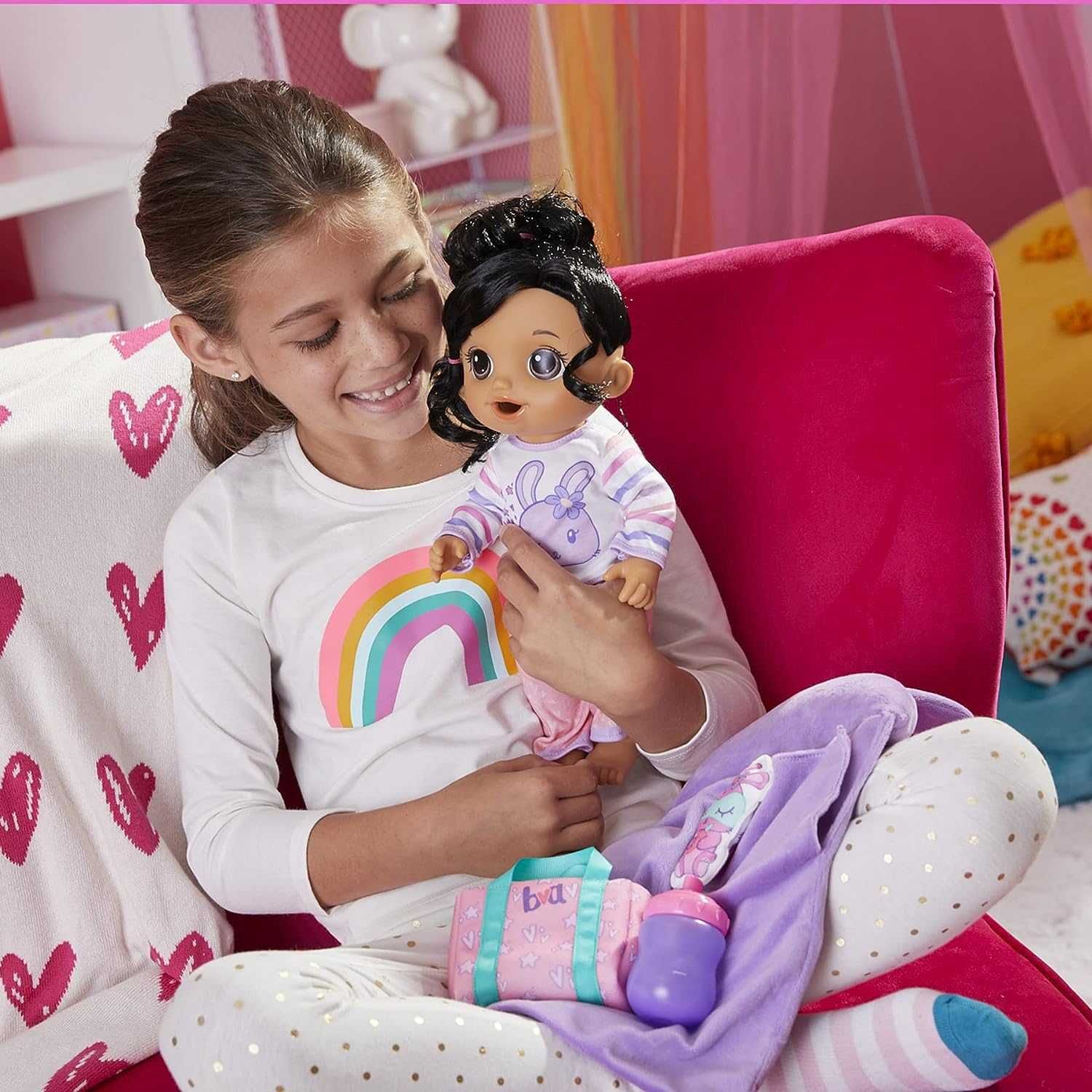 Baby Alive Bunny Sleepover Baby Doll , лялька Бебі Аліве перед сном