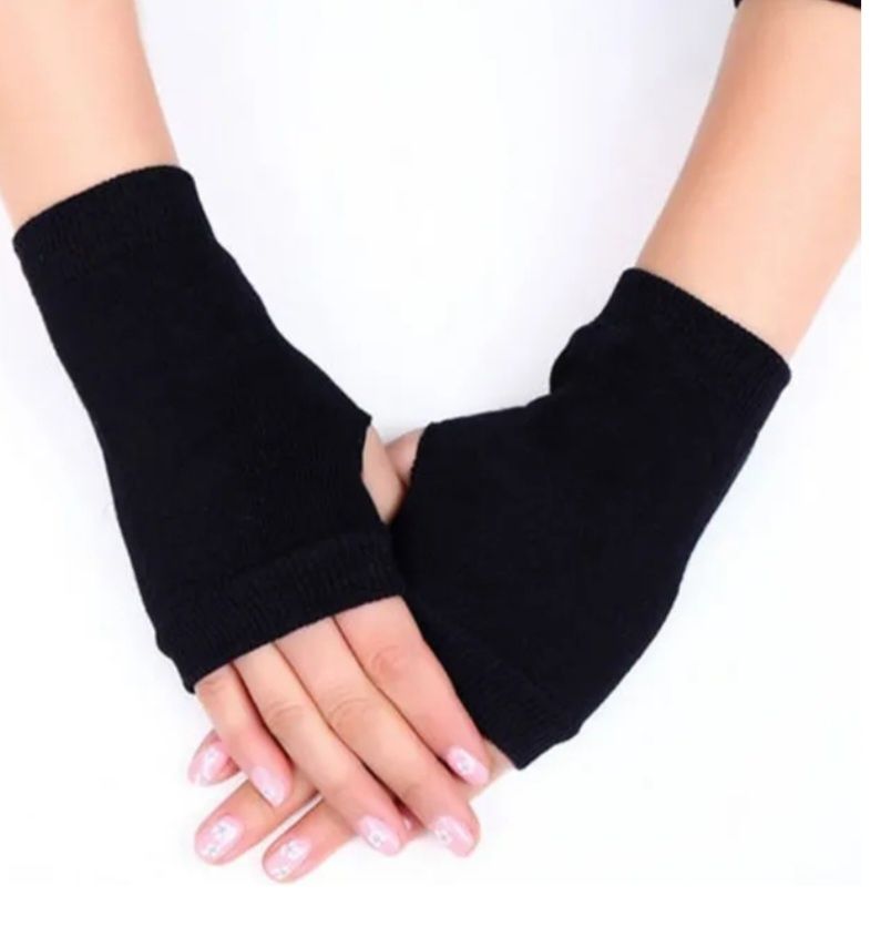 Czarne elastyczne mitenki Rękawiczki bez palców