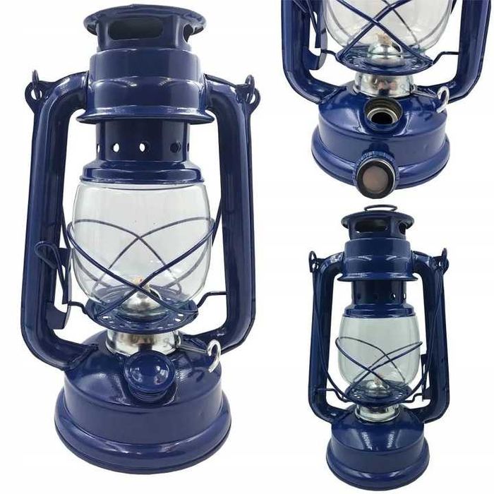 Lampa naftowa 24,5 cm RC034 niebieska