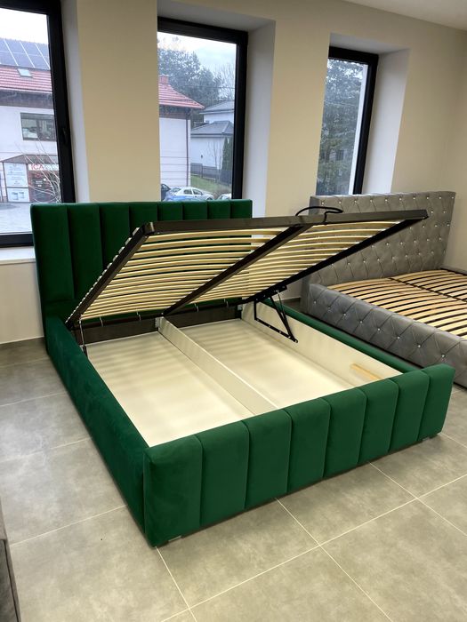 Łóżko tapicerowane panele stelaż pojemnik na wymiar od producenta