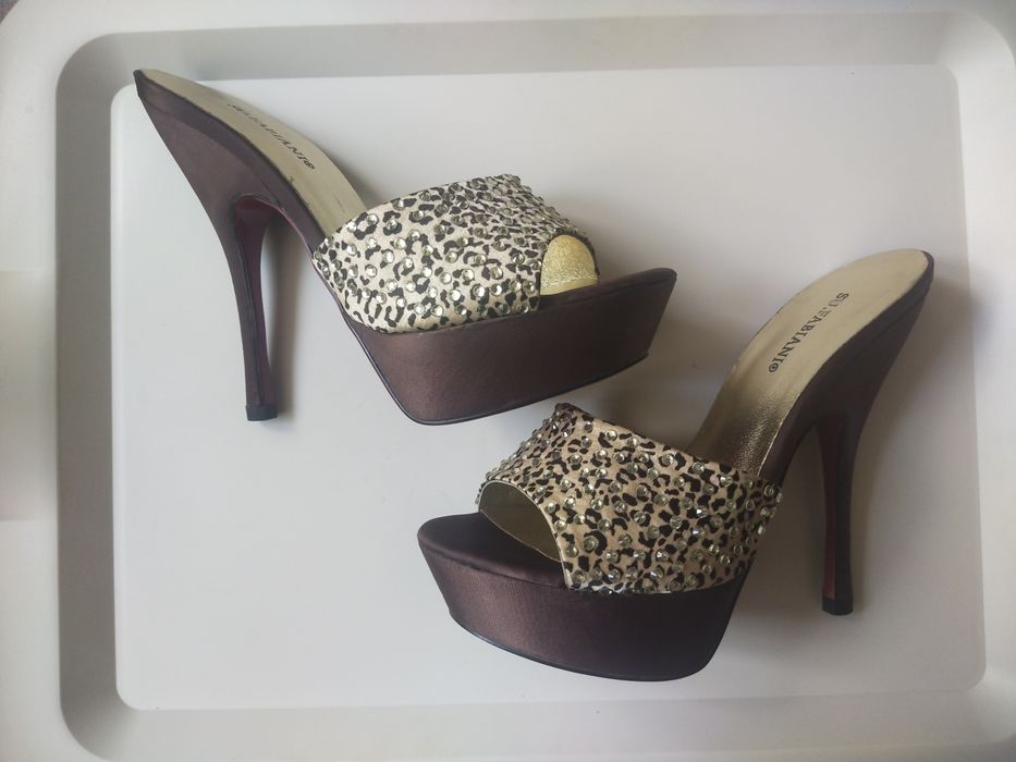 Женские сабо на танкетке, со стразами, (новые)