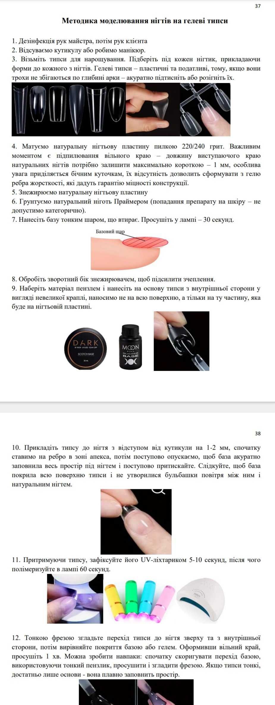 Методичні матеріали (Манікюр, Педикюр, Нарощення, Дезінфекція)