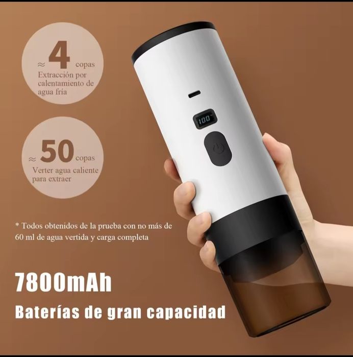 Máquina de café portátil a bateria