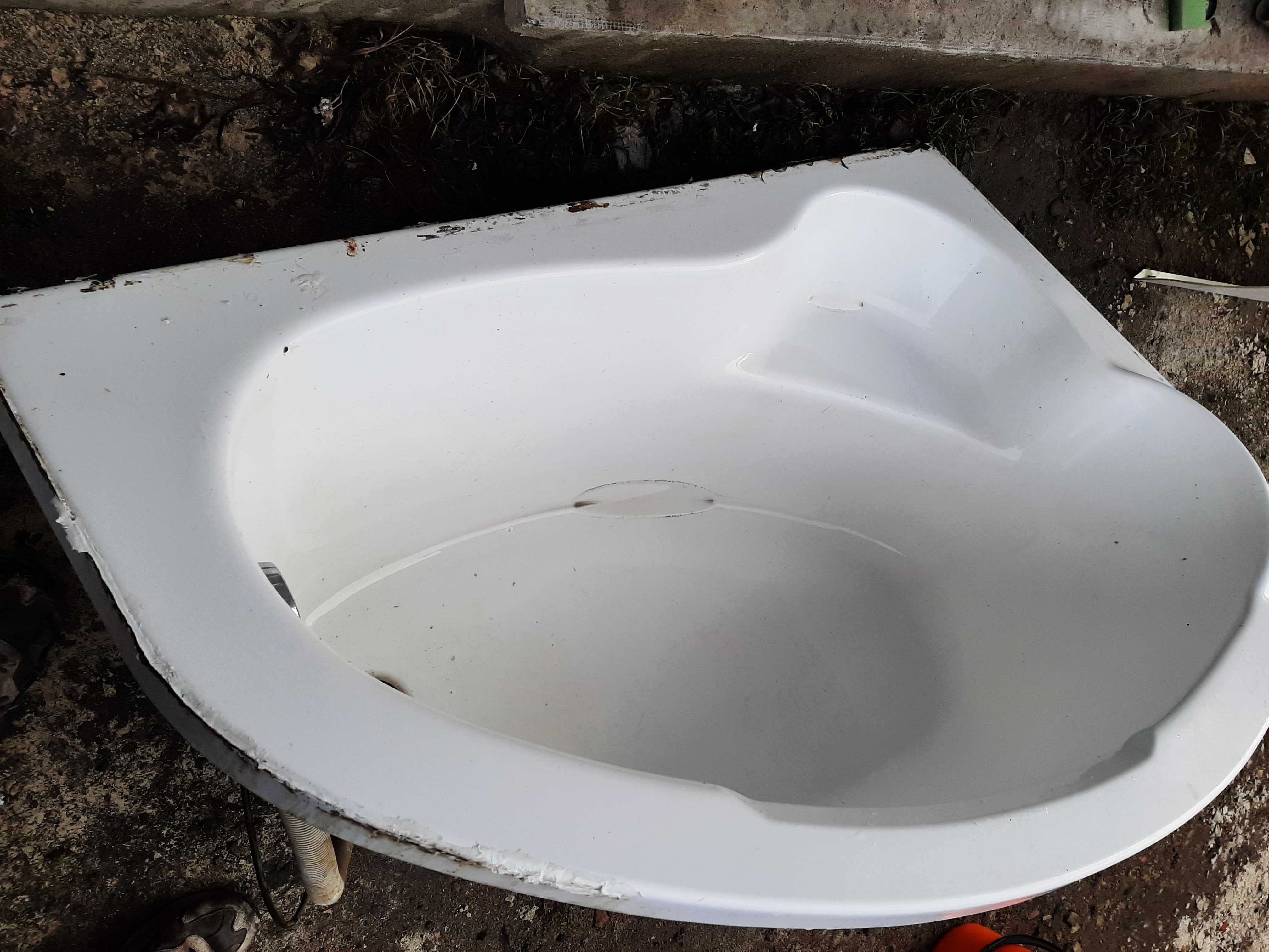 Wanna asymetryczna prawa akrylowa 90x140  Samplast + syfon zadbana