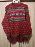 Sweter XL wełniany renifery ciepły zimowy