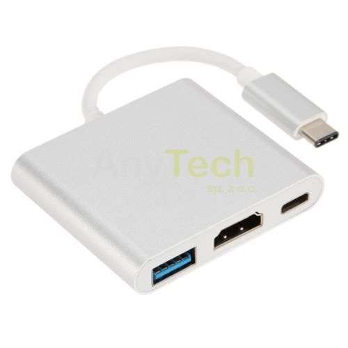 Adapter USB 3.1 typ C do HDMI + USB 3.0 + USB C Wwa