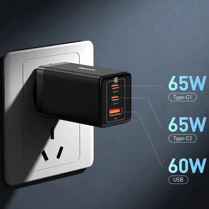 Зарядний пристрій BASEUS 65W GaN5 Pro + Кабель Type-C 100W