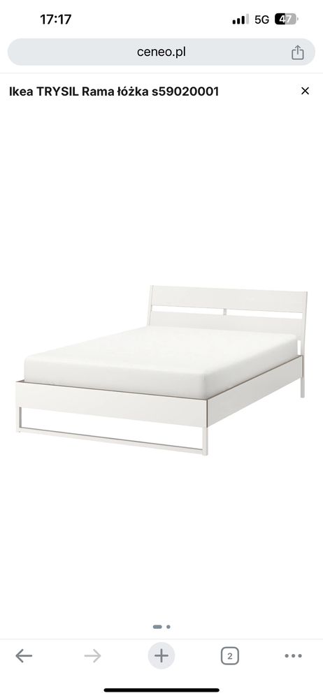 Łożko ze stelażem Trysil IKEA 160*200