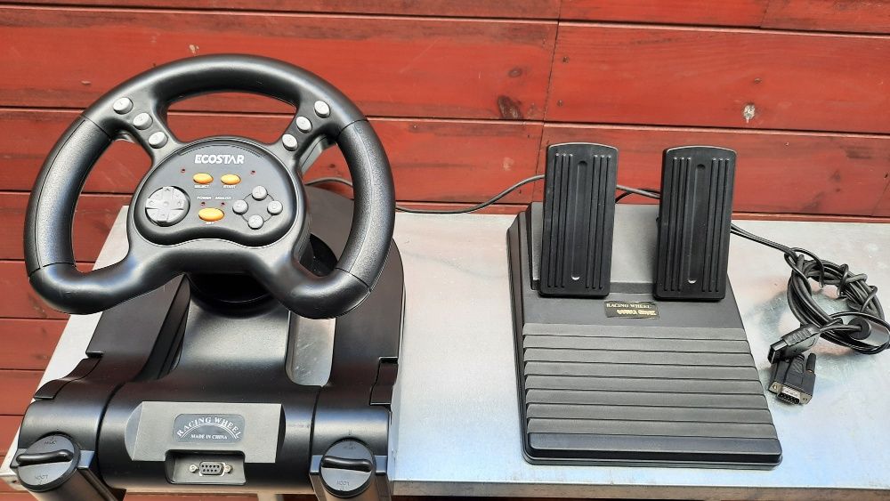 VOLANTE COM PEDAIS Racing Wheel PlayStation.2 "Ecostar" (Pouco Uso)