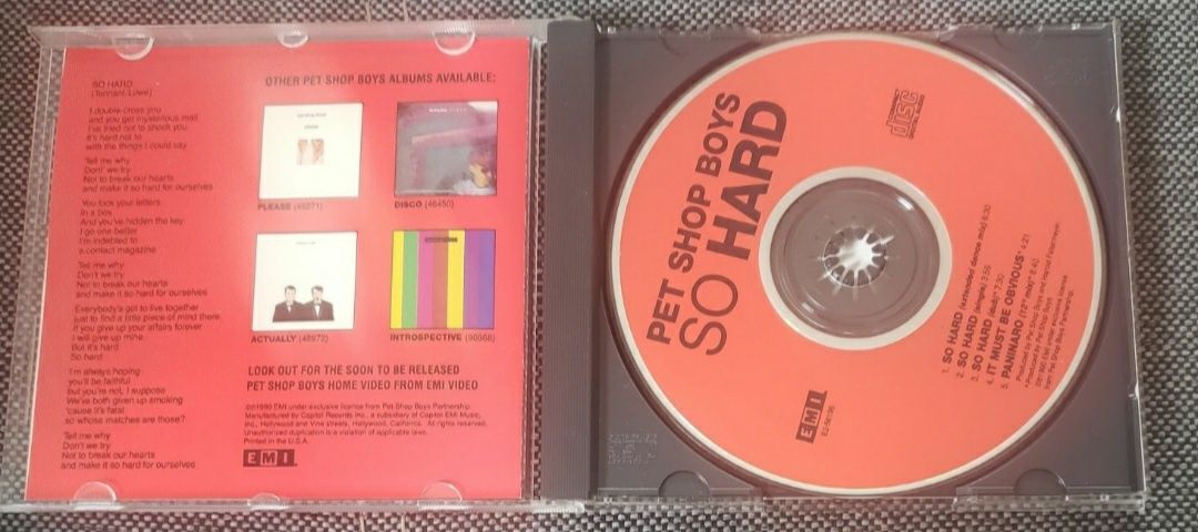 Pet Shop Boys So Hard USA CD Maxi Single