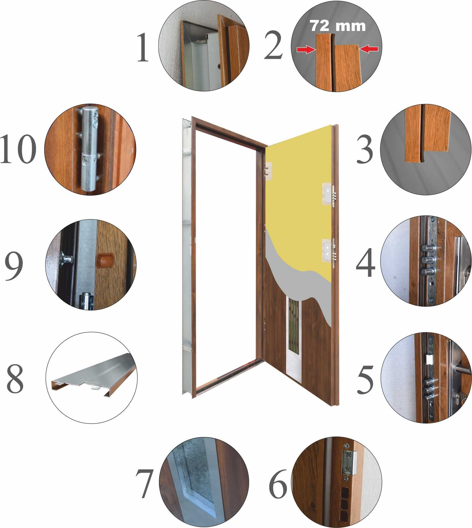 Drzwi OUTLET zewnętrzne LUX PŁASKIE 26 BLACK Prawe 80 Złoty dąb nr313