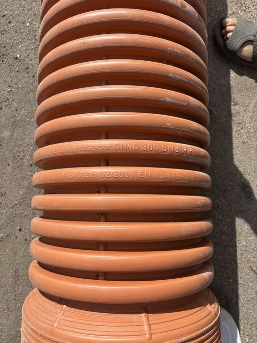 Труба ПП гофрована двослойна з раструбом SN-8 d 300mm, 6m.
