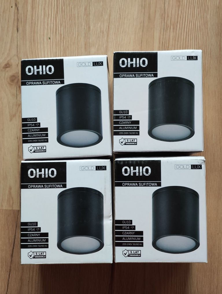 Oprawa sufitowa natynkowa czarna Ohio Goldlux IP54 szt 4