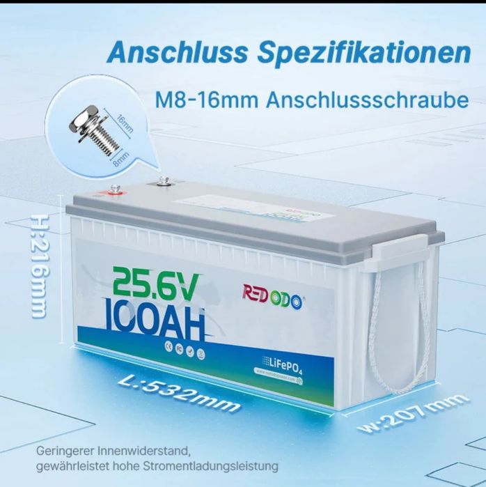 У НАЯВНОСТІ! НІМЕЧЧИНА Акумулятор Redodo 24в 100Ач і 12 200ah (LiFePO4