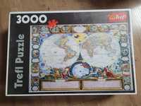 Puzzle Trefl 3000 el. Mapa ziemi 1749.Unikat!