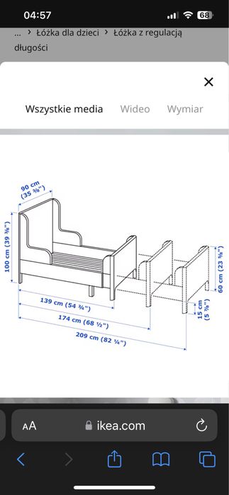 Lóżko  rosnace z dzieckiem ikea