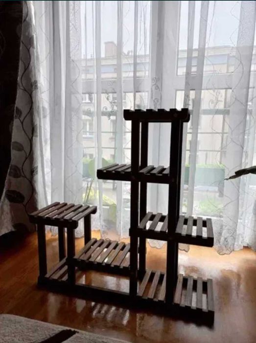 Kwietnik Drewniany Stojący Drabinka Regał Stojak Na Kwiaty Rośliny