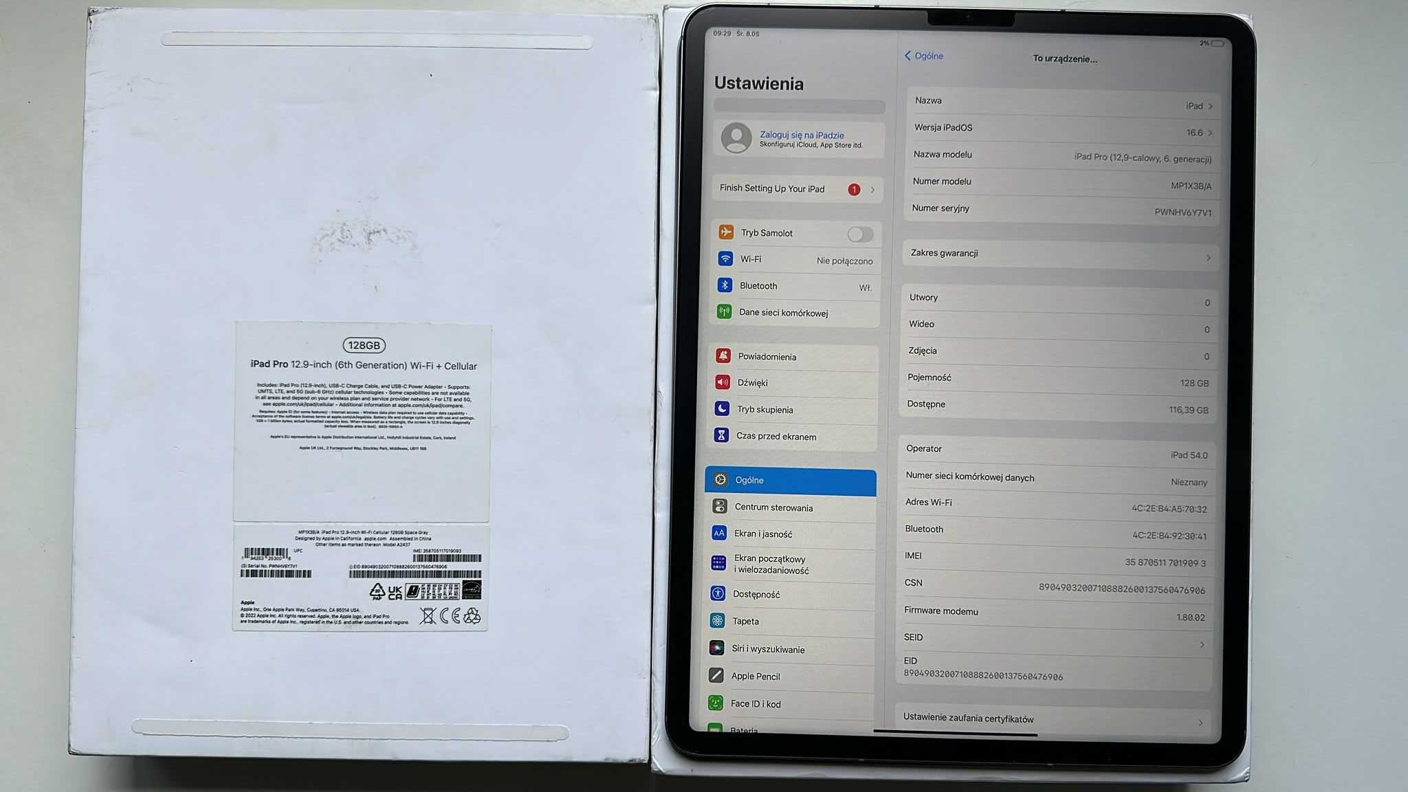 apple ipad 12.9 pro 6th gen wi fi i  +  cellular 5g