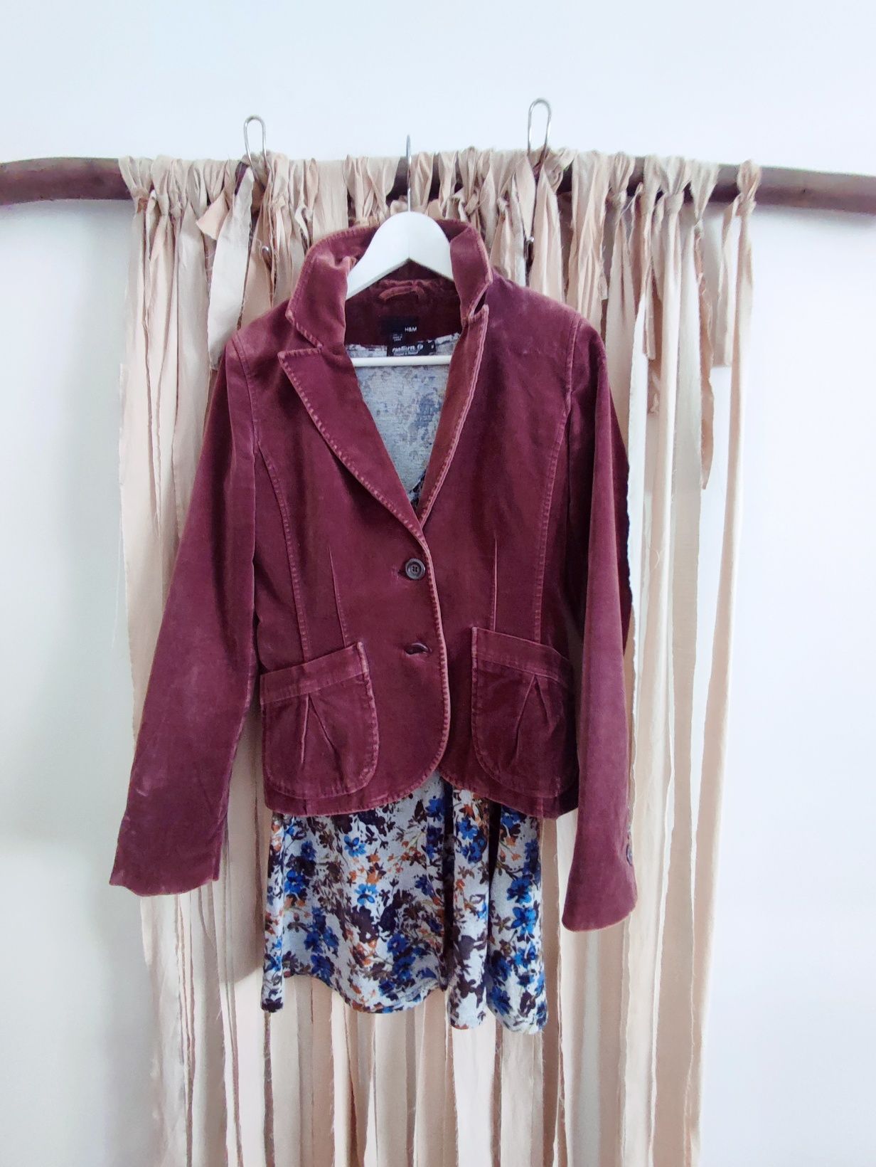 Blazer veludo bordeaux H&M