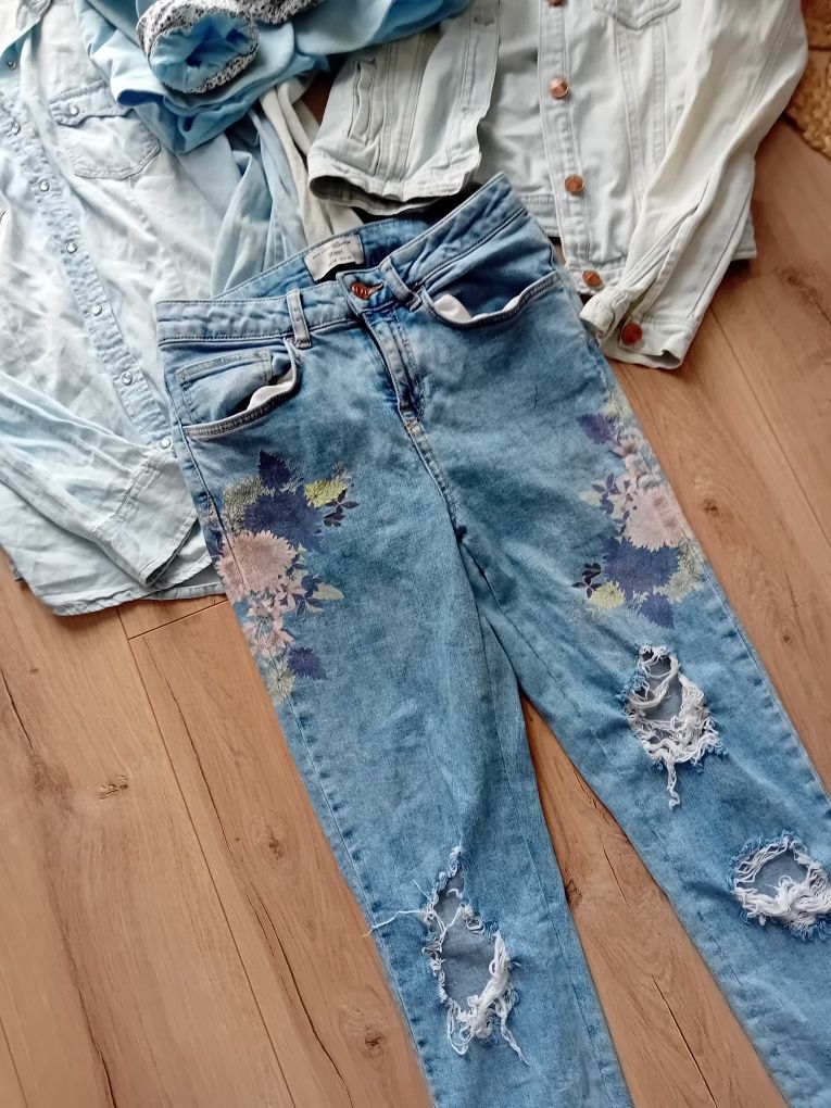 Paka damskich ubrań jeansy spodnie kurtka jeans s house stradivarius