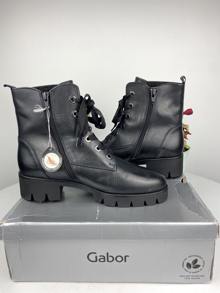 czarne buty botki sznurowane gabor r. 41 n99