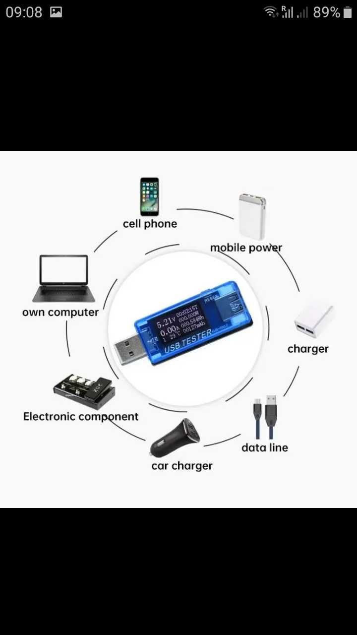 USB tester nowy 7w1