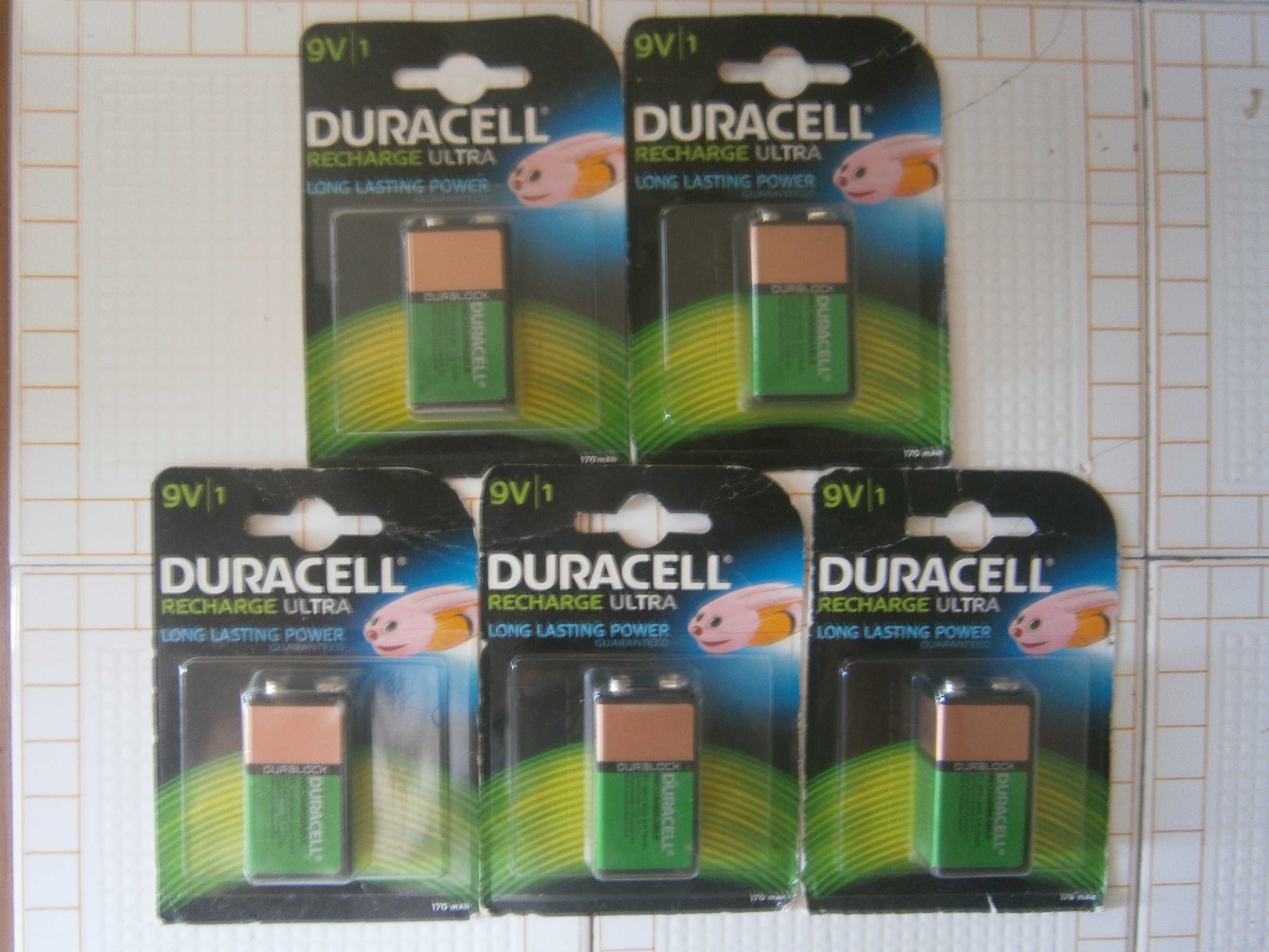 5x Duracell 9v 170mah Recarregáveis NOVAS Preço inclui envio CTT