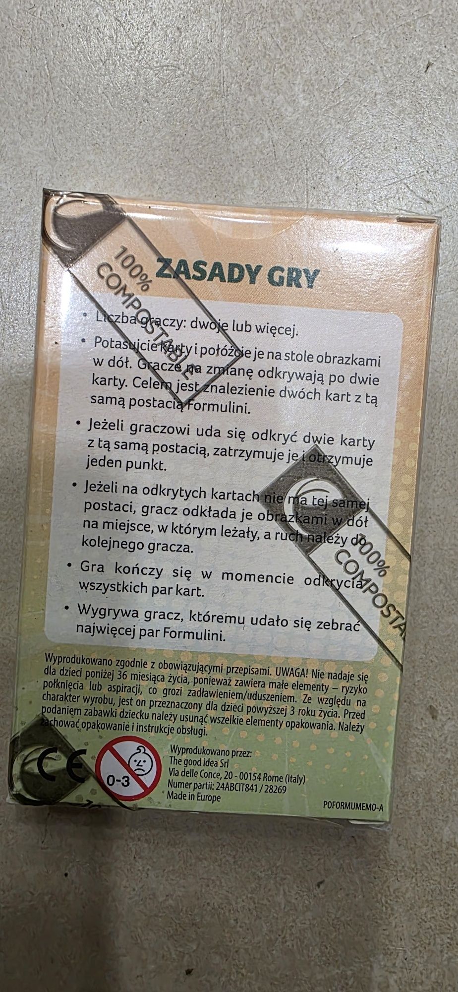 Karty do gry formalini znajdź parę dla dzieci i dorosłych