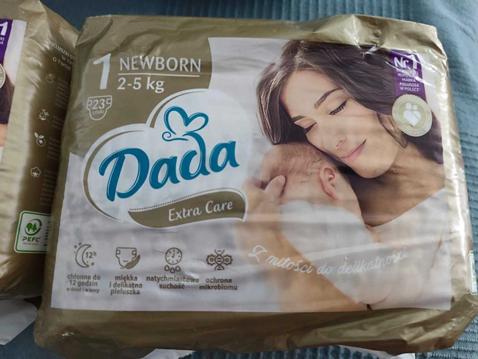 Pieluszki Dada Extra Care Newborn 2-5 kg, nowe, 23 szt.