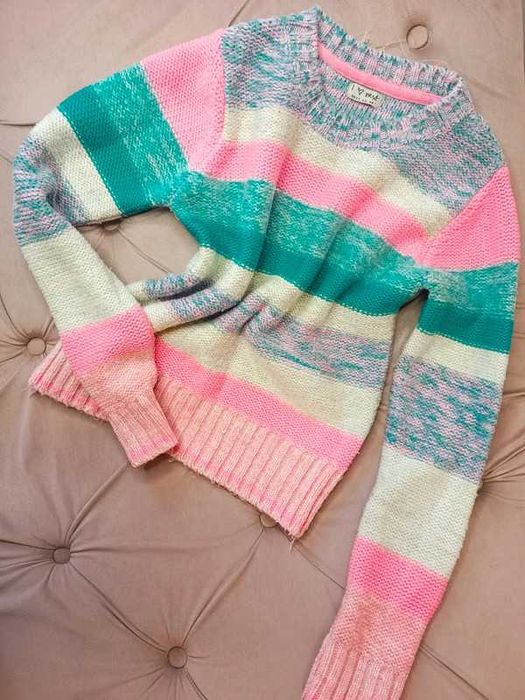 Sweter dziewczęcy Next 152 sweterek dla dziewczynki nastolatki w paski