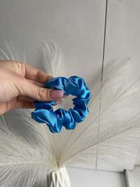 Gumka scrunchie handmade S niebieska