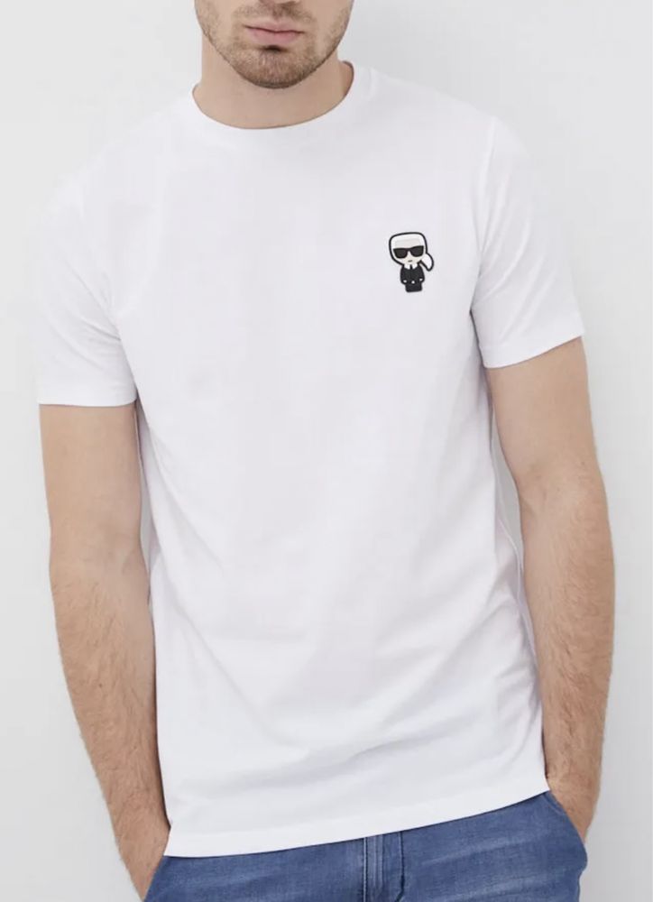 Мужские футболки Karl Lagerfeld Paris Карл Лагерфельд черная белая