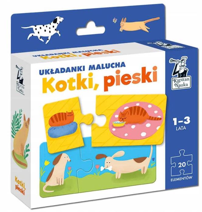 Układanki Malucha Kotki, pieski 1-3 lata Kapitan Nauka