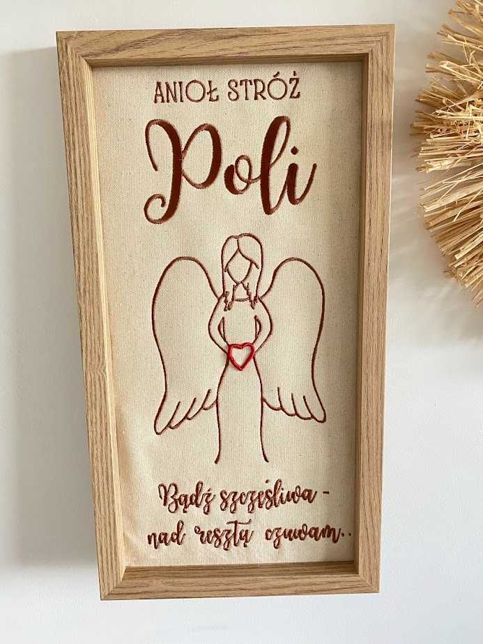 Obraz, obrazek Anioł Stróż Chrzest, Roczek 40x20 cm