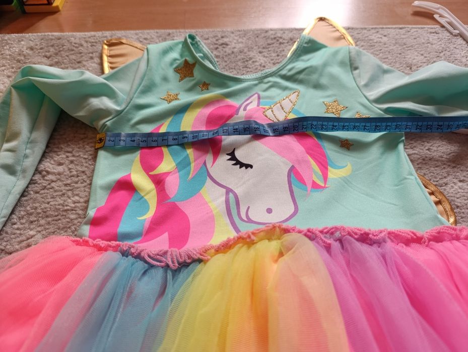 Sukienka jednorożec, skrzydełka , 122/128 H&M, stan idealny, karnawał
