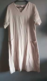 Lniana sukienka z kieszonkami r.44