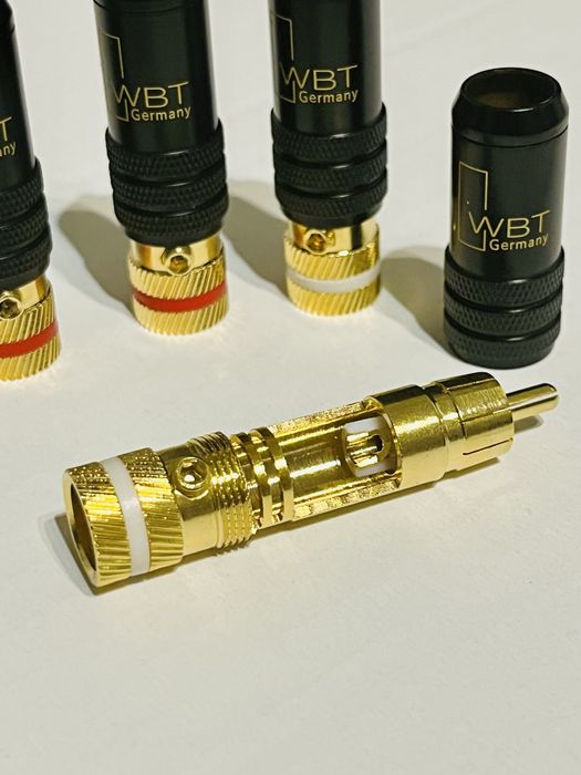 Wtyki WBT 0144 | Chinch/RCA | Złote | 9mm