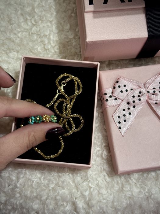 Набір на подарунок, ланцюжок з позолотою і колечко