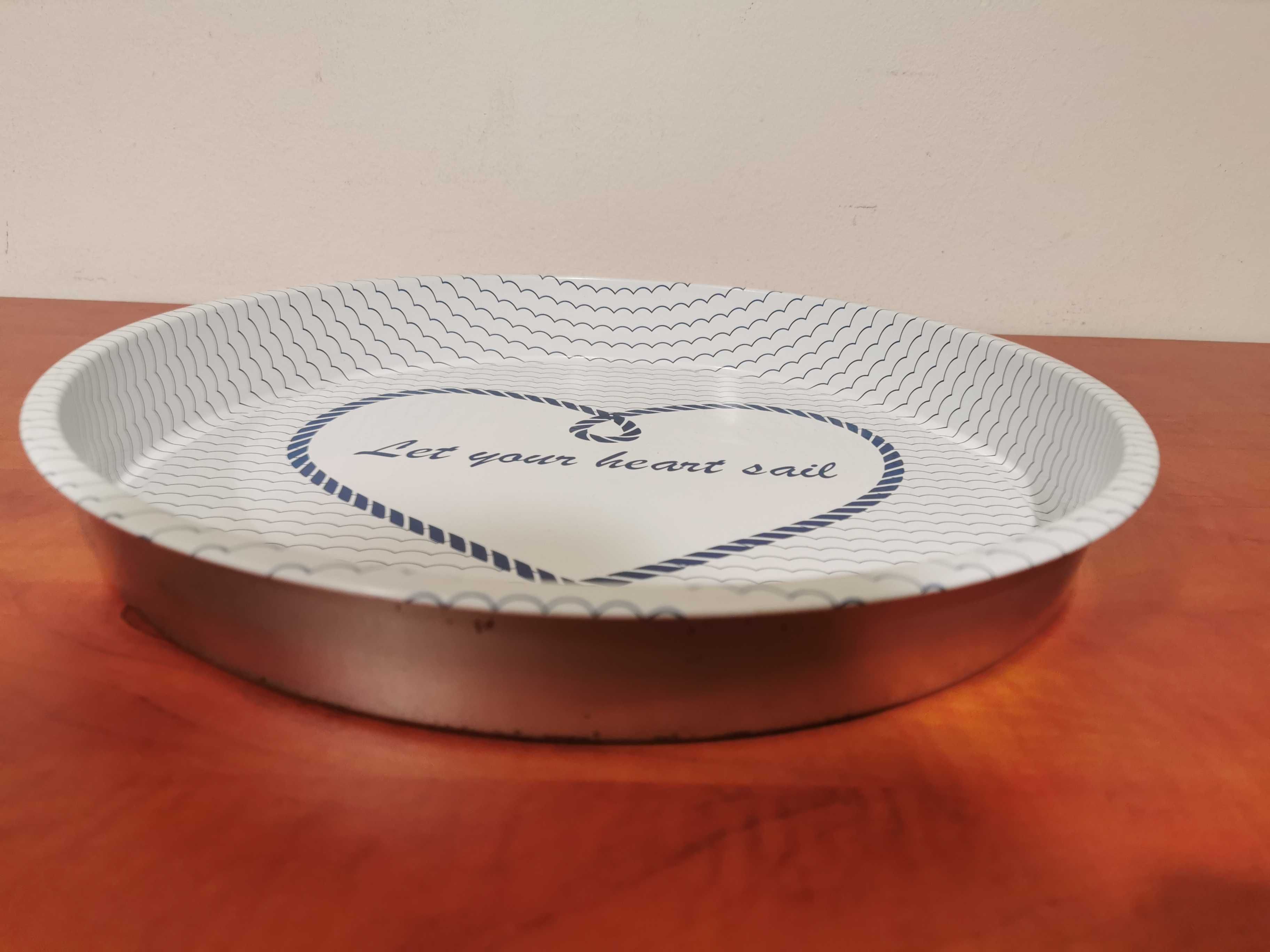 Taca ozdobna, unikalna, Let your heart sail - śr 33cm, w 4cm