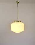 Lampa wisząca mosiężna Art Deco  PRL retro art deco vintage