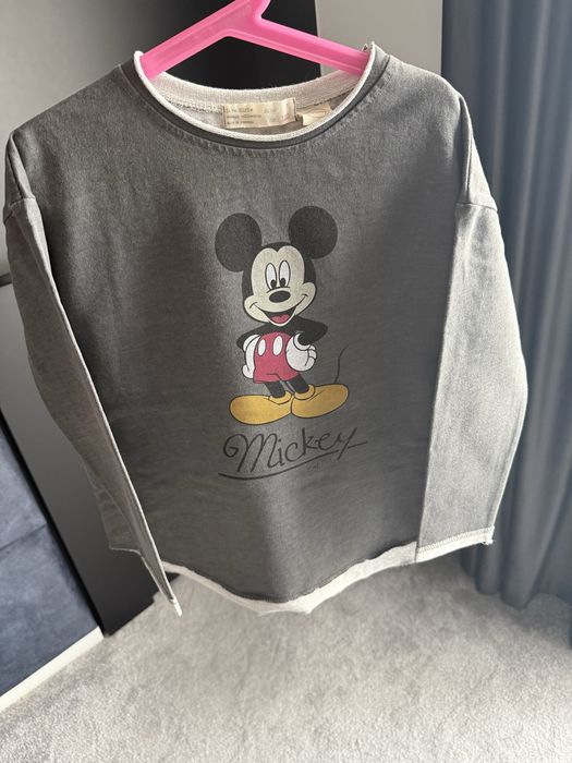 Zara Disney bluza myszka miki szara 7 lat 122 cm j. Nowa !