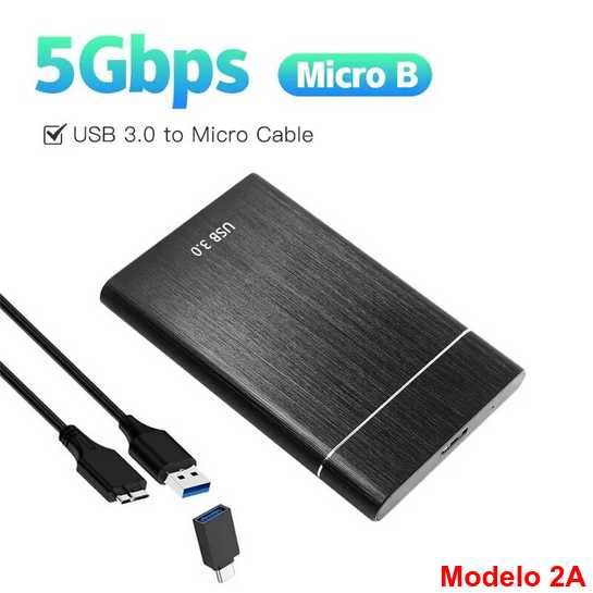 Caixa para HDD/SSD alumínio USB 3.0 SATA 2,5"—ENVIO GRÁTIS—PROMOÇÃO—